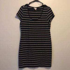 Grey and white stripes dress